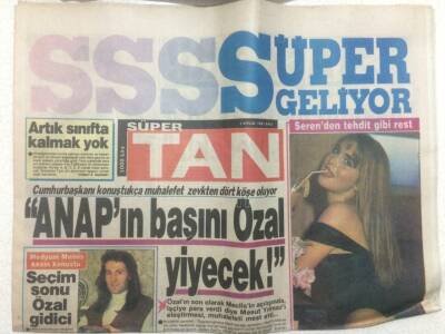 Tan Gazetesi 3 Eylül 1991 - Anapın Başını Turgut Özal Yiyecek GZ51429 - 1