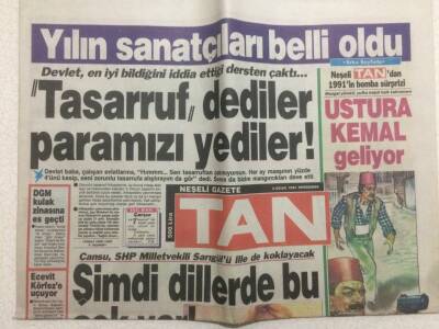 Tan Gazetesi 3 Ocak 1991 - Rambonun Yatak Sırları GZ51782 - 1