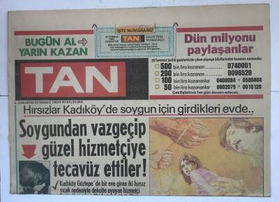 Tan Gazetesi 30 Temmuz 1983 - Türkiye , Yunanistandan Türkler Yunanlılardan İyi GZ8155 - 1