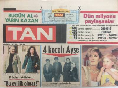 Tan Gazetesi 4 Eylül 1983 - Türkan Şoray Bir Çocuk Sahibi Olmak İçin Evlenmek İstiyor GZ35135 - 1