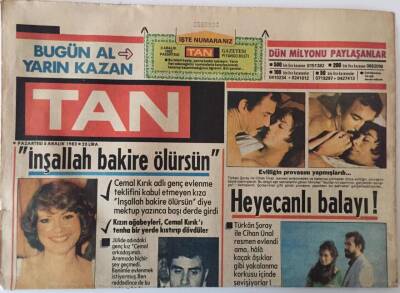 Tan Gazetesi 5 Aralık 1983 - Türkan Şoray- Cihan Ünal Resmen Evlendi Balayındalar GZ13791 - 2