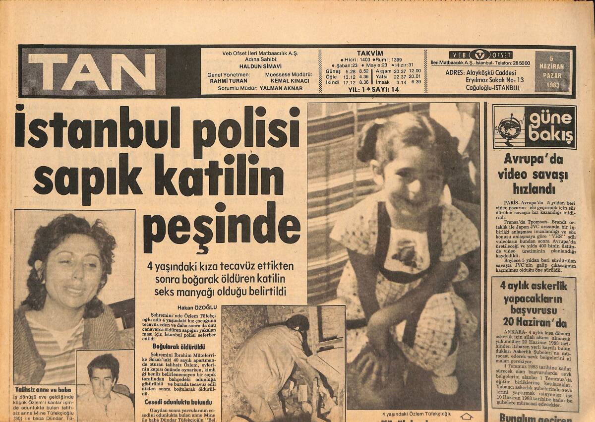 Tan Gazetesi 5 Haziran 1983 - Jane Fonda'nın FBI İddiası - Galatasaray ve Fenerbahçe Karşı Karşıya GZ134751 - 1