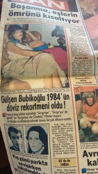 Tan Gazetesi 5 Ocak 1985 - Gülşen Bubikoğlu 1984ün Döviz Rekortmeni Oldu ! GZ113927 - 2