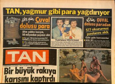 Tan Gazetesi 6 Haziran 1985 - Yüksel Uzel , Her Gün Araplara Gösteriyor - Nastassianın Karnındaki Çocuğun Babası Kim ? GZ126676 - 1