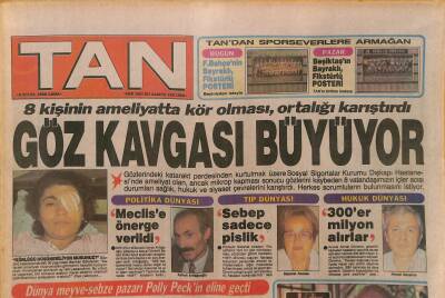 Tan Gazetesi 8 Eylül 1989 - Sibel Can Rüyalarda Buluşuruz Afişi - Dünya Meyve-Sebze Pazarı Polly Peckin Eline Geçti GZ127344 - 1