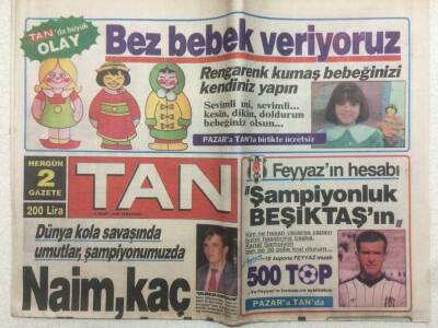 Tan Gazetesi 9 Mart 1989 - Feyyazın Hesabı,Şampiyonluk Beşiktaşın GZ51423 - 1