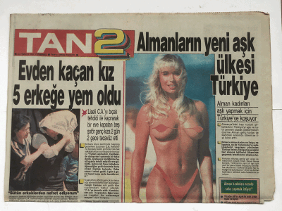 Tan2 Gazetesi 23 Temmuz 1987 - Almanların Yeni Aşk Ülkesi Türkiye GZ5932 - 2