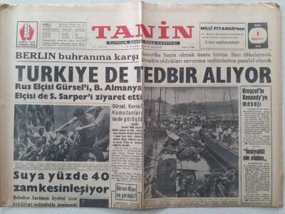 Tanin Gazetesi - 1 Ağustos 1961 - 7inci Kota İçin Amerika 33 Milyon Dolar Hibe Ediyor GZ111141 - 1