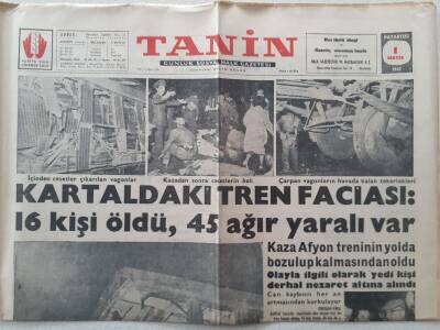Tanin Gazetesi - 1 Mayıs 1961 - Kartaldaki Tren Faciası16 Kişi Öldü 45 Ağar Yaralı Var GZ111118 - 1