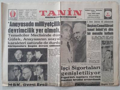 Tanin Gazetesi - 1 Nisan 1961 - Anayasada Milliyetçilik Devrimcilik Yer Almalı GZ111256 - 1