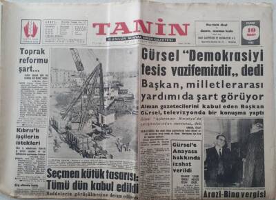 Tanin Gazetesi - 10 Mart 1961 - Gürsel Demokrasiyi Tesis Vazifemizdir Dedi GZ111161 - 1
