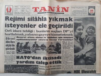 Tanin Gazetesi - 10 Mayıs 1961 - Rejimi Silahla Yıkmak İsteyenler Ele Geçirildi GZ111109 - 1