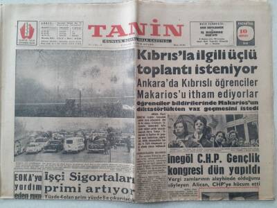 Tanin Gazetesi - 10 Nisan 1961 - Kıbrısla İlgili 3lü Toplantı İsteniyor GZ111247 - 1