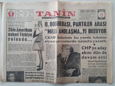 Tanin Gazetesi - 11 Eylül 1961 - 2 Bin Amerikan Askeri Türkiye Yolunda GZ111187 - 1