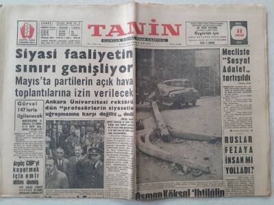 Tanin Gazetesi - 11 Nisan 1961 - Siyasi Faaliyetin Sınırı Genişliyor GZ111246 - 1
