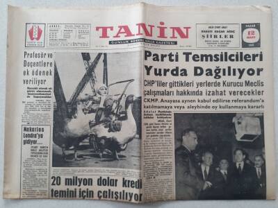 Tanin Gazetesi - 12 Mart 1961 - Parti Temsilcileri Yurda Dağılıyor GZ111159 - 1