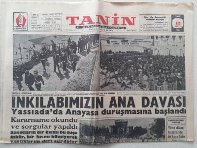 Tanin Gazetesi - 12 Mayıs 1961 - İnkılabımızın Ana Davası Yassıadada Anayasa Duruşmasına Başlandı GZ111107 - 1