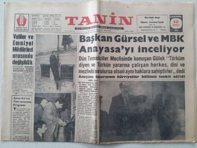 Tanin Gazetesi - 12 Nisan 1961 - Başkan Gürsel Ve MBK Anayasayı İnceliyor GZ111245 - 1