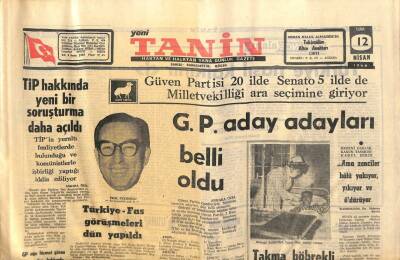 Tanin Gazetesi - 12 Nisan 1968 - GP Aday Adayları Belli Oldu GZ111062 - 1