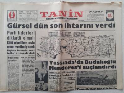 Tanin Gazetesi - 13 Mayıs 1961 - Yassıadada Budakoğlu Menderesi Suçlandırdı GZ111106 - 1