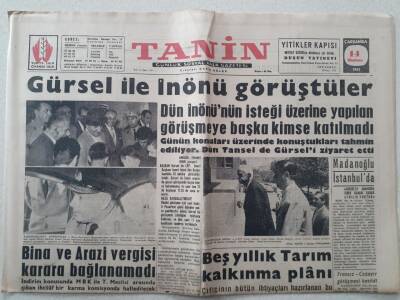 Tanin Gazetesi - 14 Haziran 1961 - Beş Yıllık Tarım Kalkınma Planı GZ111213 - 1