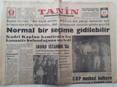Tanin Gazetesi - 14 Temmuz 1961 - Normal Bir Seçime Gidilebilir GZ111077 - 1