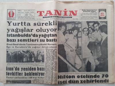 Tanin Gazetesi - 15 Mayıs 1961 - Hilton Otelinde 70 İşçi Zehirlendi GZ111104 - 1