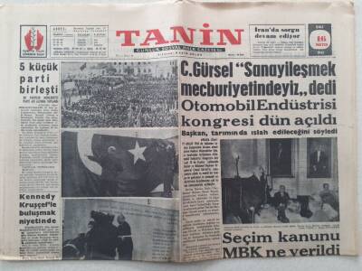 Tanin Gazetesi - 16 Mayıs 1961 - Gürsel Sanayileşmek Mecburiyetindeyiz Dedi GZ111103 - 1
