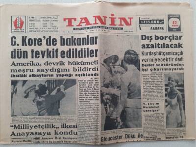 Tanin Gazetesi - 17 Mayıs 1961 - Güney Korede Bakanlar Dün Tevkif Edildiler GZ111102 - 1