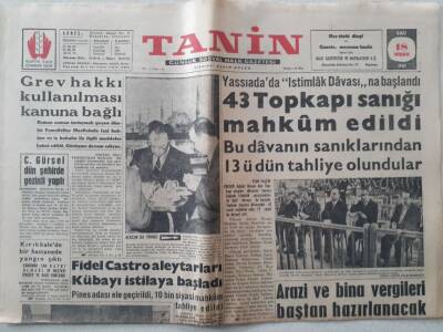 Tanin Gazetesi - 18 Nisan 1961 - 43 Topkapı Sanığı Mahkum Edildi GZ111239 - 1