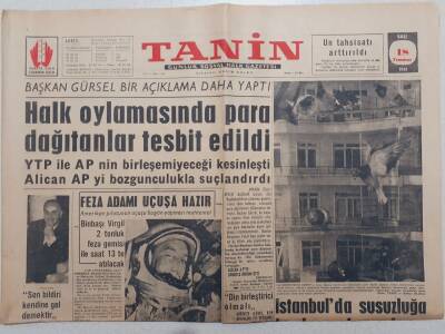 Tanin Gazetesi - 18 Temmuz 1961 - İstanbulda Susuzluğa Kuşlar Sebep Olmuş GZ111600 - 1