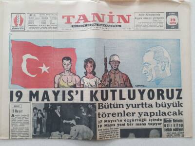 Tanin Gazetesi - 19 Mayıs 1961 - 19 Mayısı Kutluyoruz, Bayar İnönüyü İdama Götüreceğini Söylemiş GZ111100 - 1