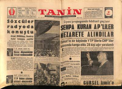 Tanin Gazetesi 2 Ekim 1961 - Mısır , Türkiye İle Münasebetini Kesti GZ82548 - 1