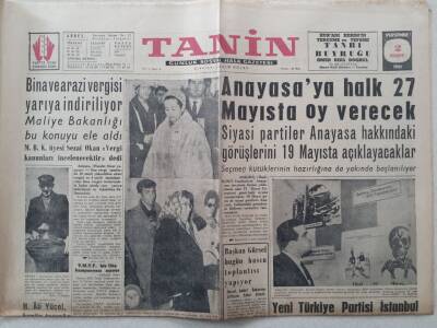 Tanin Gazetesi - 2 Mart 1961 - Anayasaya Halk 27 Mayısta Oy Verecek GZ111168 - 1