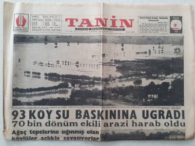 Tanin Gazetesi - 2 Temmuz 1961 - 93 Köy Su Baskınına Uğradı GZ111089 - 1