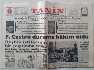 Tanin Gazetesi - 20 Nisan 1961 - Kennedy İle Kruşçef Arasında Sert Bir Söz Düellosu Başladı GZ111237 - 1