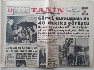 Tanin Gazetesi - 21 Mart 1961 - Gürsel Gümüşpala İle 40 Dakika Görüştü GZ111152 - 1