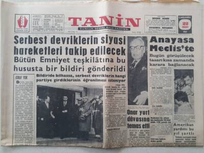 Tanin Gazetesi - 22 Mart 1961 - Serbest Devriklerin Siyasi Hareketleri Takip Edilecek GZ111151 - 1