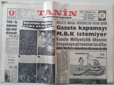 Tanin Gazetesi - 22 Nisan 1961 - Gazete Kapamayı MBK İstemiyor GZ111235 - 1