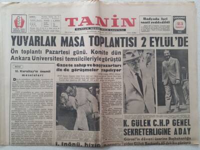 Tanin Gazetesi - 23 Ağustos 1961 - Yuvarlak Masa Toplantısı 2 Eylülde GZ111126 - 1