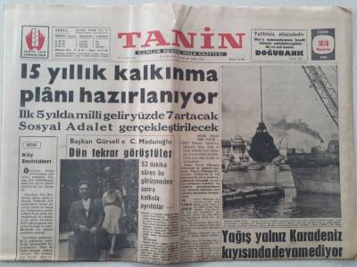 Tanin Gazetesi - 23 Haziran 1961 - 15 Yıllık Kalkınma Planı Hazır GZ111204 - 1