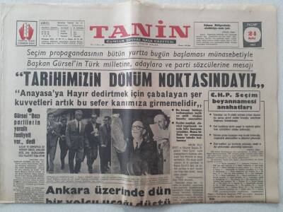 Tanin Gazetesi - 24 Eylül 1961 - Gürsel Tarihimizin Dönüm Noktasındayız GZ111175 - 1