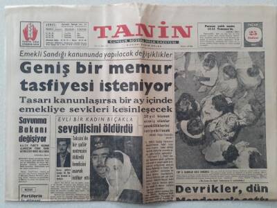 Tanin Gazetesi - 25 Haziran 1961 - Devrikler Dün Menderese Çattı GZ111202 - 1