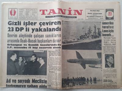 Tanin Gazetesi - 25 Mart 1961 - Gizli İşler Çeviren 23 DPli Yakalandı GZ111148 - 1