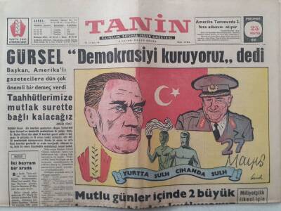 Tanin Gazetesi - 25 Mayıs 1961 - Gürsel Demokrasiyi Kuruyoruz Dedi GZ111094 - 1