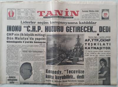 Tanin Gazetesi - 26 Eylül 1961 - İnönü CHP Huzuru Getirecek Dedi GZ111173 - 1