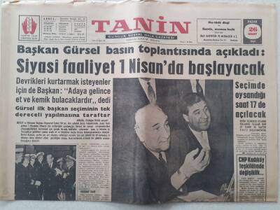 Tanin Gazetesi - 26 Mart 1961 - Başkan Gürsel Siyasi Faaliyet 1 Nisanda Başlayacak GZ111147 - 1