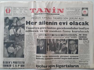 Tanin Gazetesi - 27 Haziran 1961 - Her Ailenin Evi Olacak GZ111200 - 1