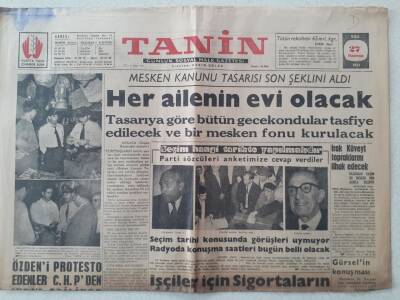 Tanin Gazetesi - 27 Haziran 1961 - Mesken Kanunu Tasarısı Son Şeklini Aldı Her Ailenin Evi Olacak GZ111259 - 1