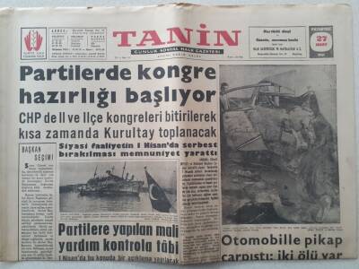 Tanin Gazetesi - 27 Mart 1961 - Partilerde Kongre Hazırlığı Başlıyor GZ111146 - 1
